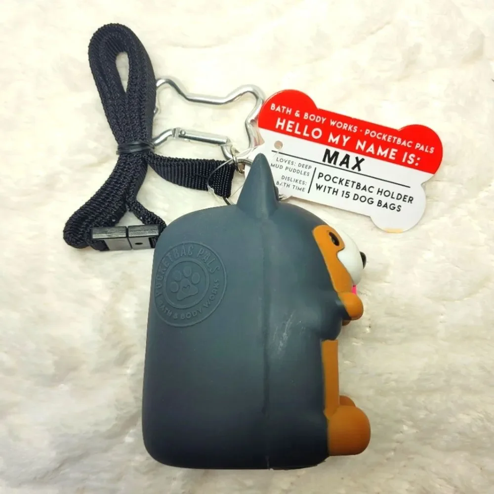 BBW Max the GSD Dog PocketBac Poop Bag Holder Rare Lanyard Bone Clip New OOS